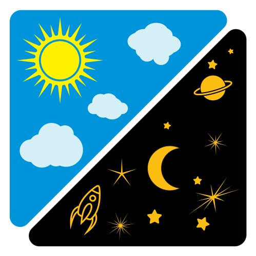Day and Night Sun Moon Vector Image
