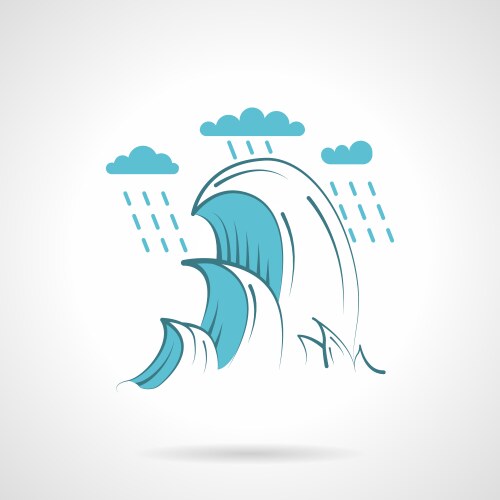 Vintage hand drawn sea blue waves with splashes Vector Image