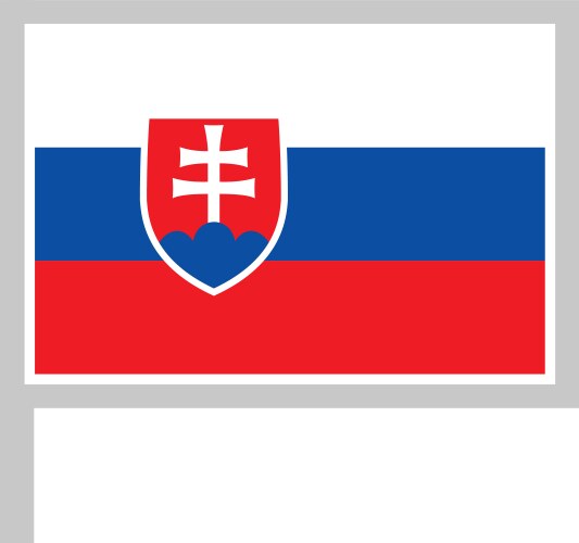 Slovakia flag on flagpole icon vector image