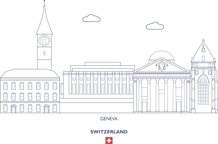 geneva city skyline vector image