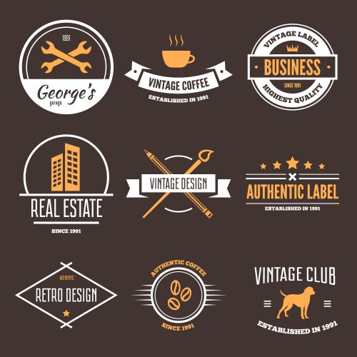 Set of logotypes elements labels badges vector image