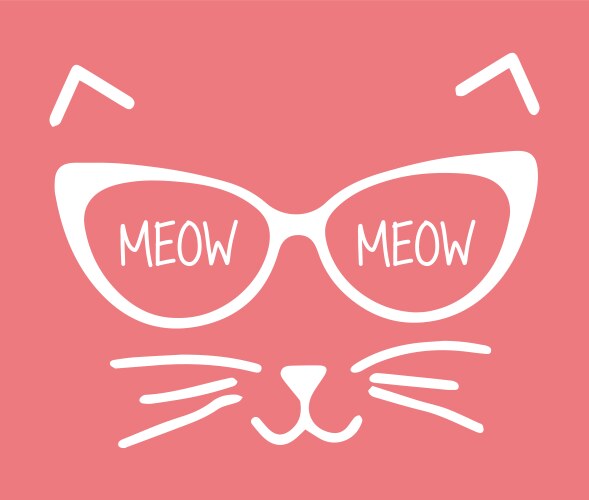 cat face meow vector