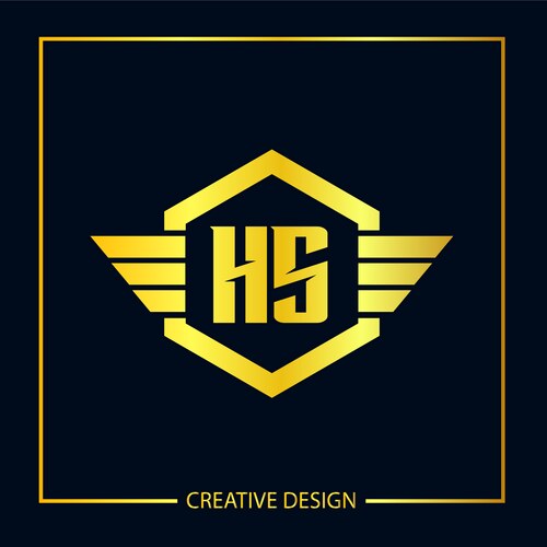 Initial letter hs logo template design Vector Image