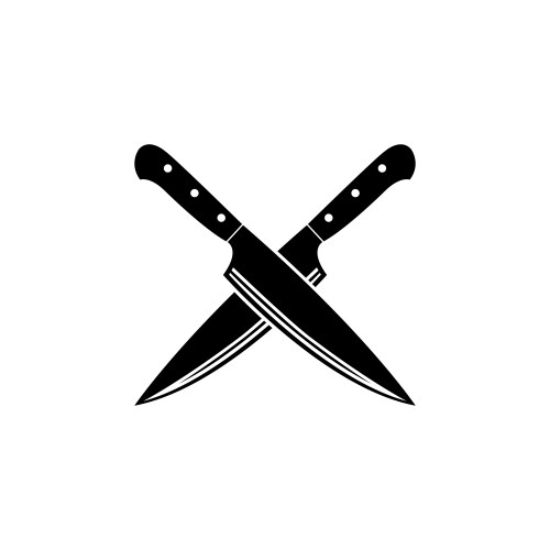 Crossed Knives Icon Vector Image