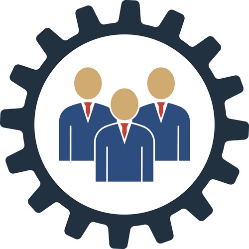 Teamwork competition icon simple style Royalty Free Vector