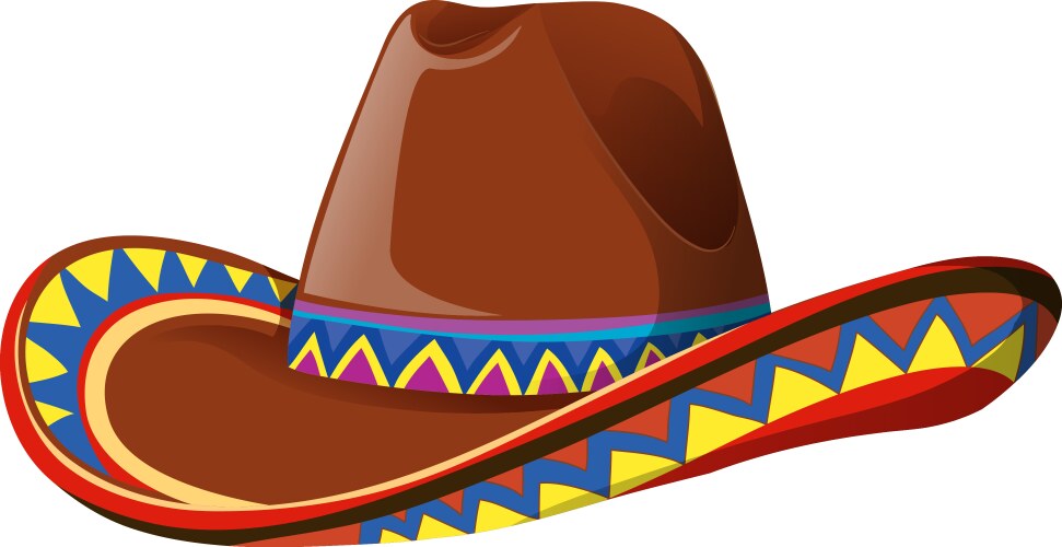 Vibrant sombrero with traditional mexican patterns Vector Image