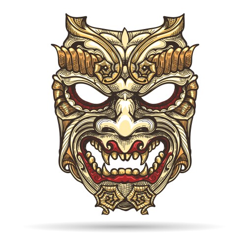 Ceremonial Oni Mask Vector Image