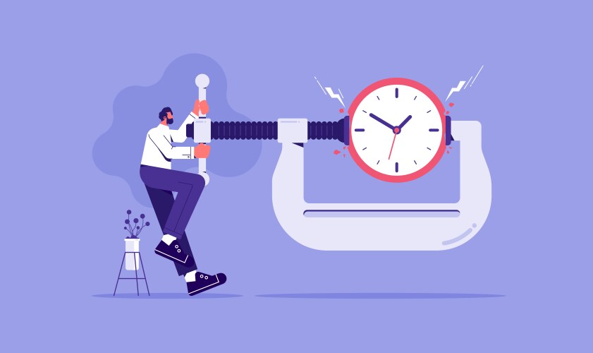 Time management flat Royalty Free Vector Image