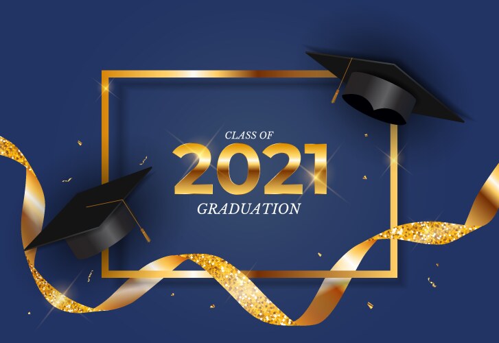 Class of 2025 Graduation - Golden Numbers Vector Image