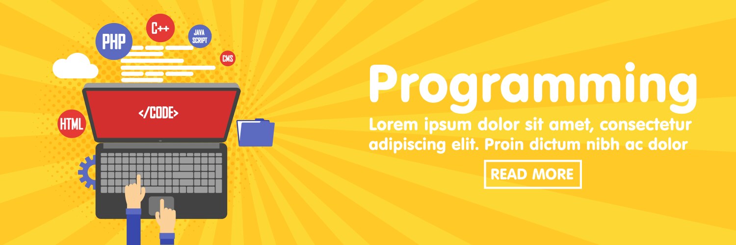 Programming and coding website development banner vektorbild