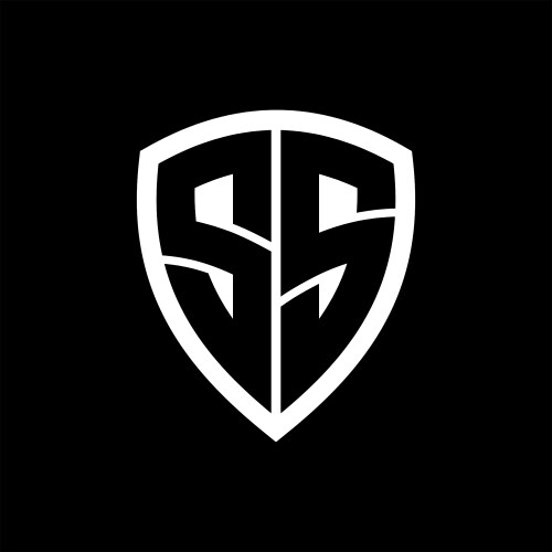 Ss letter bold monogram triangle curve shield Vector Image
