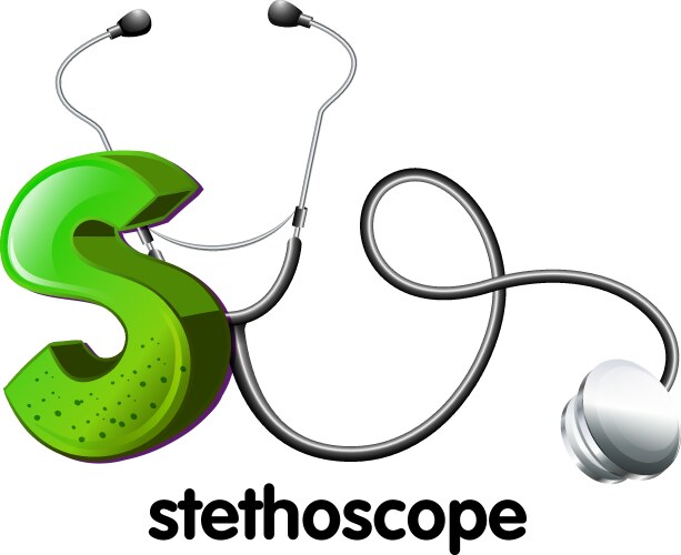 a letter s for stethoscope vector image