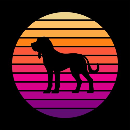 Bloodhound retro sunset Vector Image