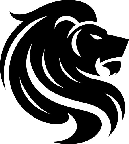 Lion logo design symbol of strength and majesty Vector Image