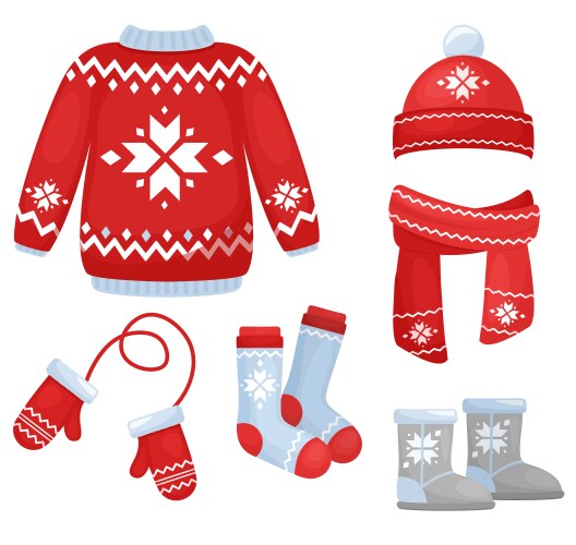 Boy and girl winter looks Royalty Free Vector Image