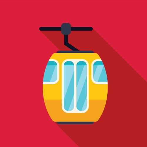 Cable car cabin ascending mountain peak a symbol Vector Image