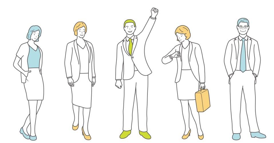 Business people flat set Royalty Free Vector Image