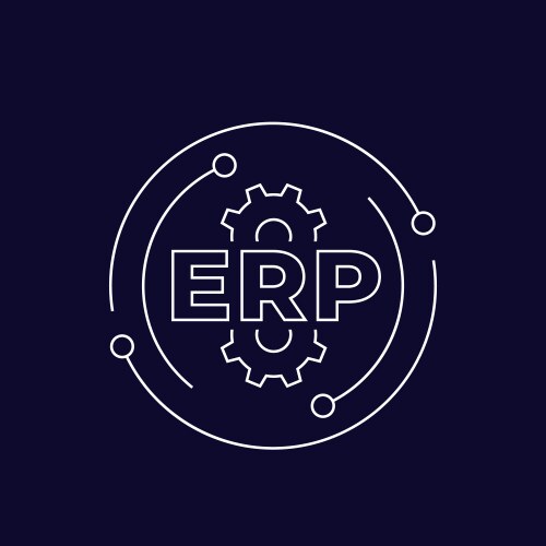 Erp system software icon Royalty Free Vector Image