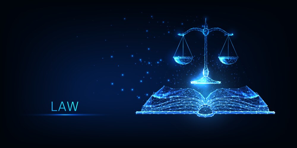 Futuristic justice law education concept vector image