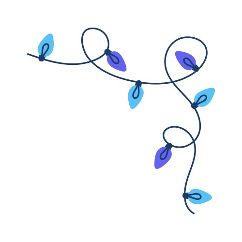 Hand drawn of christmas lights decorative frame Vector Image