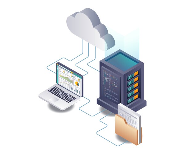 Analyzing data networks in cloud server systems vektorbild
