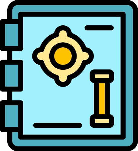 Deposit room personal safe icon flat vektorbild