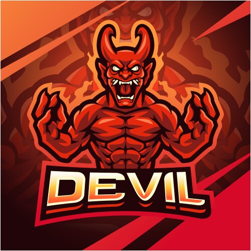 Devil Mascot Logo - Esports Vector Image