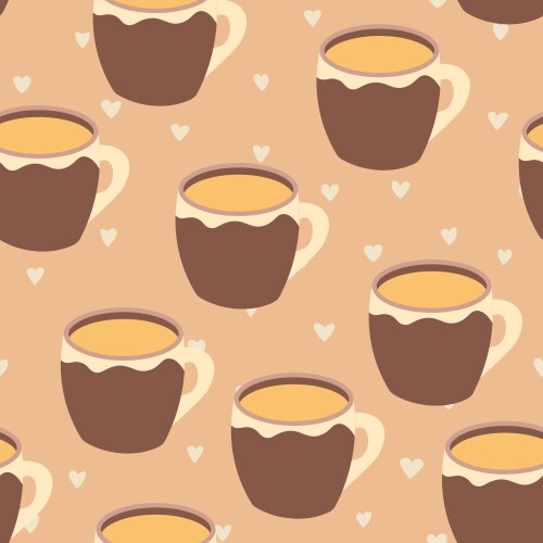 Abstract seamless pattern with color cups kitchen vector image