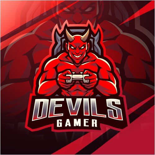 Red Devil Esports Mascot Logo Vector Image