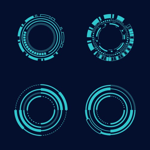 Sci fi circle frame modern user interface element vector image