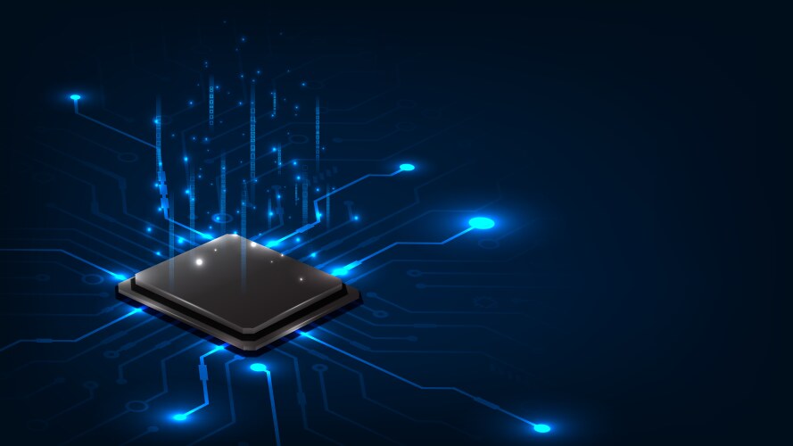 Computer processors cpu concept abstract circuit vector image