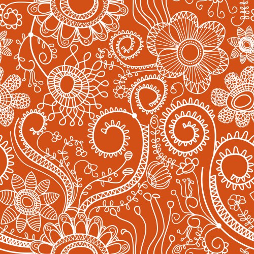 Floral seamless pattern folk style Royalty Free Vector Image