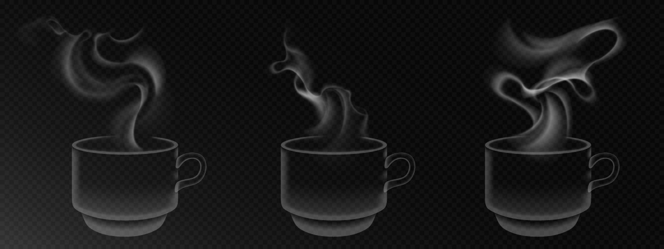 Steaming hot coffee cups set Vector Image
