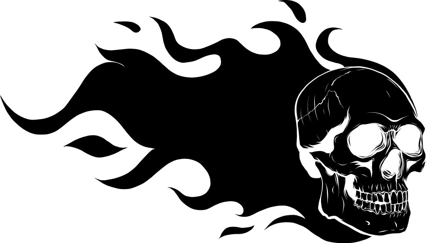 Black silhouette graphic skull image Vector Image