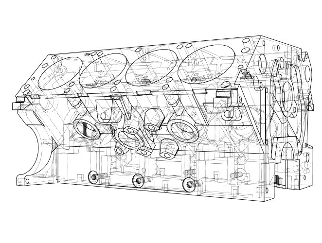 Car engine block Royalty Free Vector Image - VectorStock