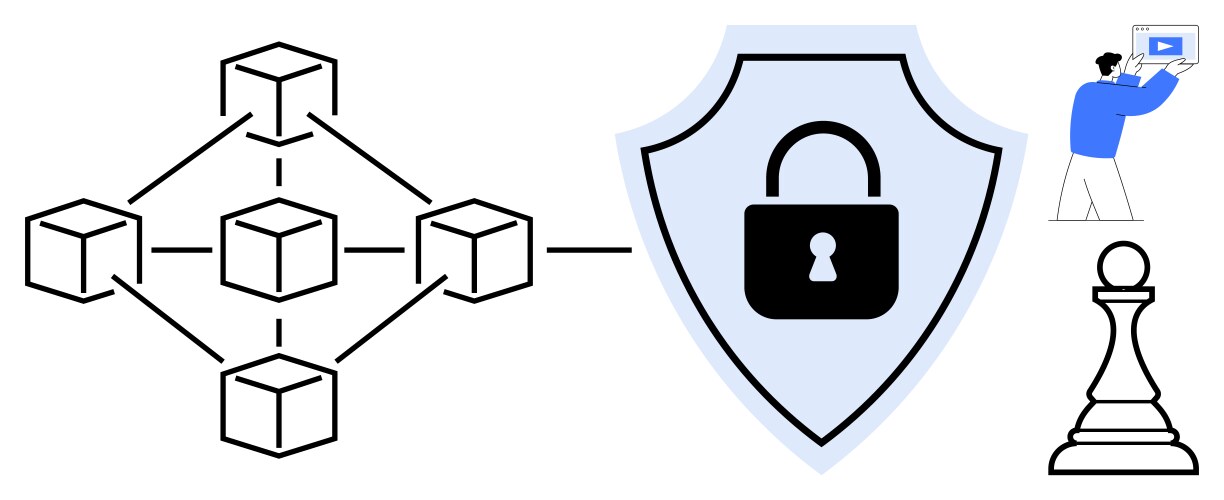 Data security with blockchain network vector image