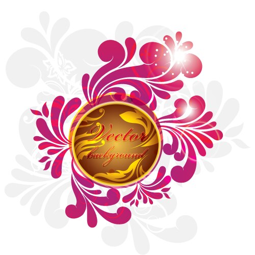 Pink floral heart background Royalty Free Vector Image