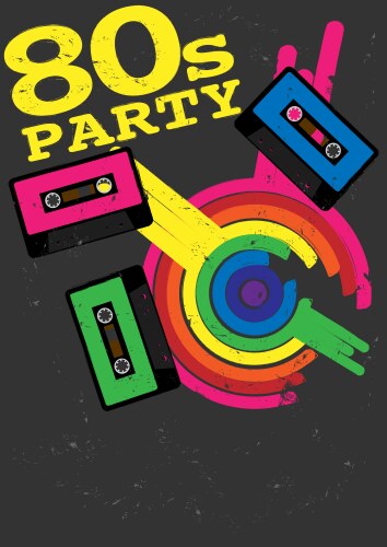 80s party flyer Royalty Free Vector Image - VectorStock