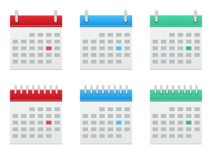 calendar icons design isolated on white background vector image