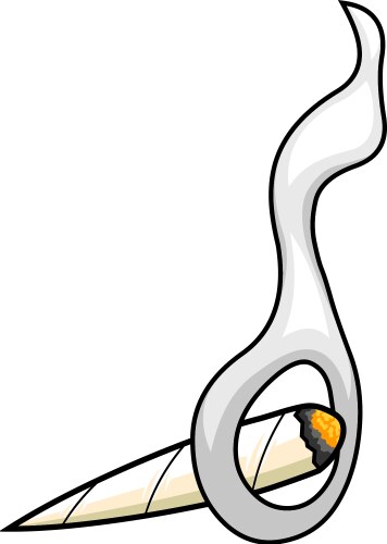 Cartoon marijuana cannabis joint with smoke Vector Image