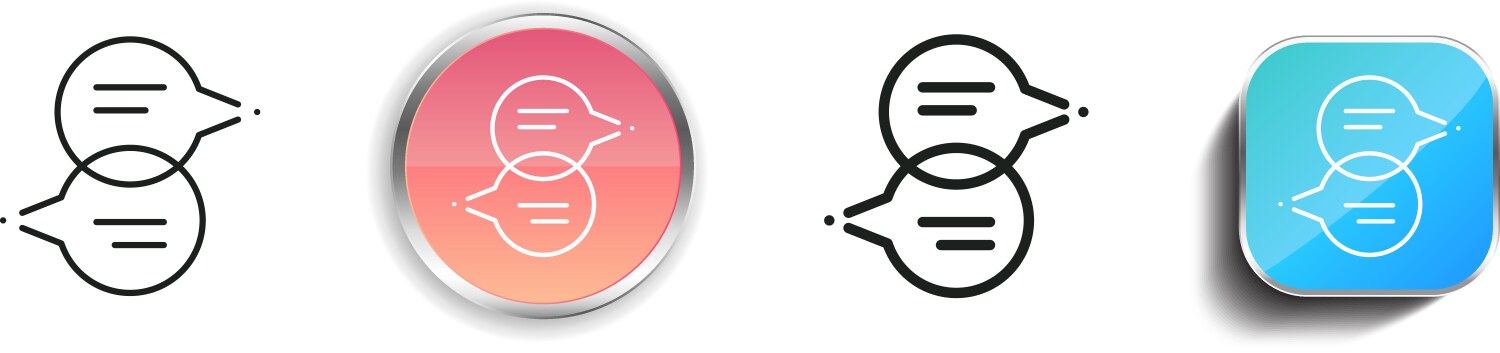 Dialog icon thin linear regular and button style vector image