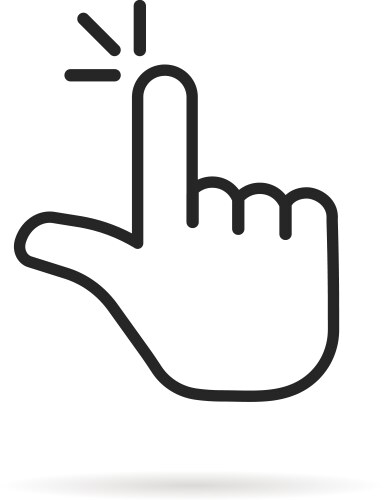 Thin Line Click Pointer Hand Icon vektorbild