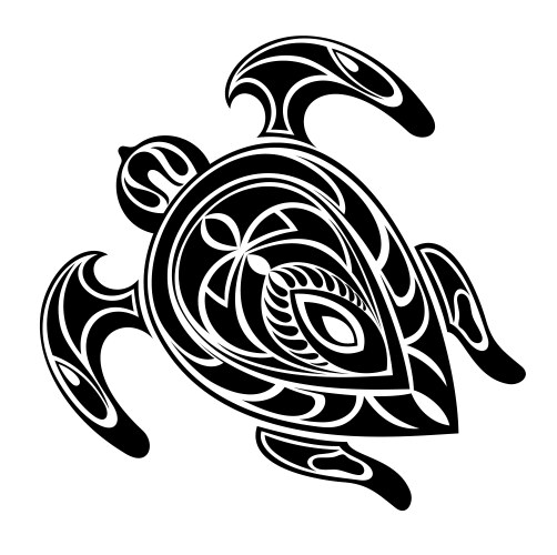 Maori style turtle tattoo Royalty Free Vector Image