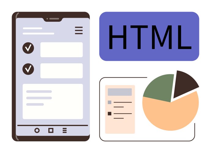 Mobile interface with html banner form elements vector image