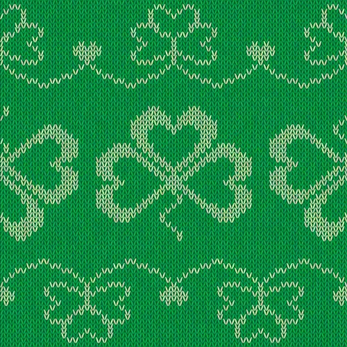 Green clovers seamless pattern Royalty Free Vector Image