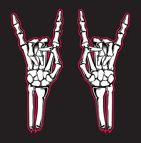 Skeleton Hand with Horns Vector Image