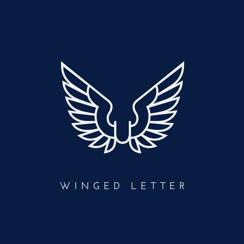 Mp letter initial with royal wing logo template Vector Image