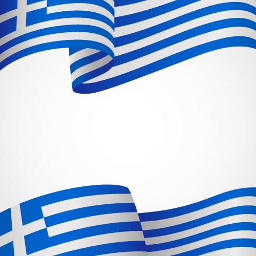 Greek Flag Insignia on White Background Vector Image