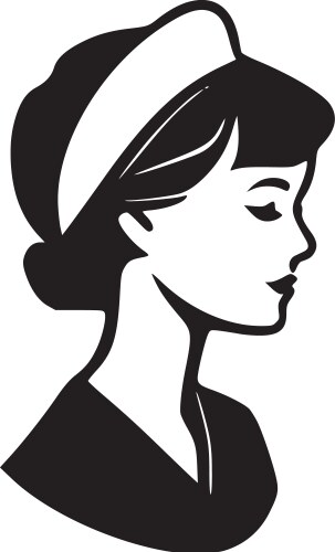 Nursing - black and white vector image