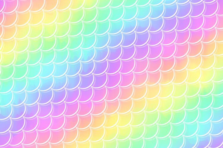 Mermaid rainbow background with scales iridescent vector image